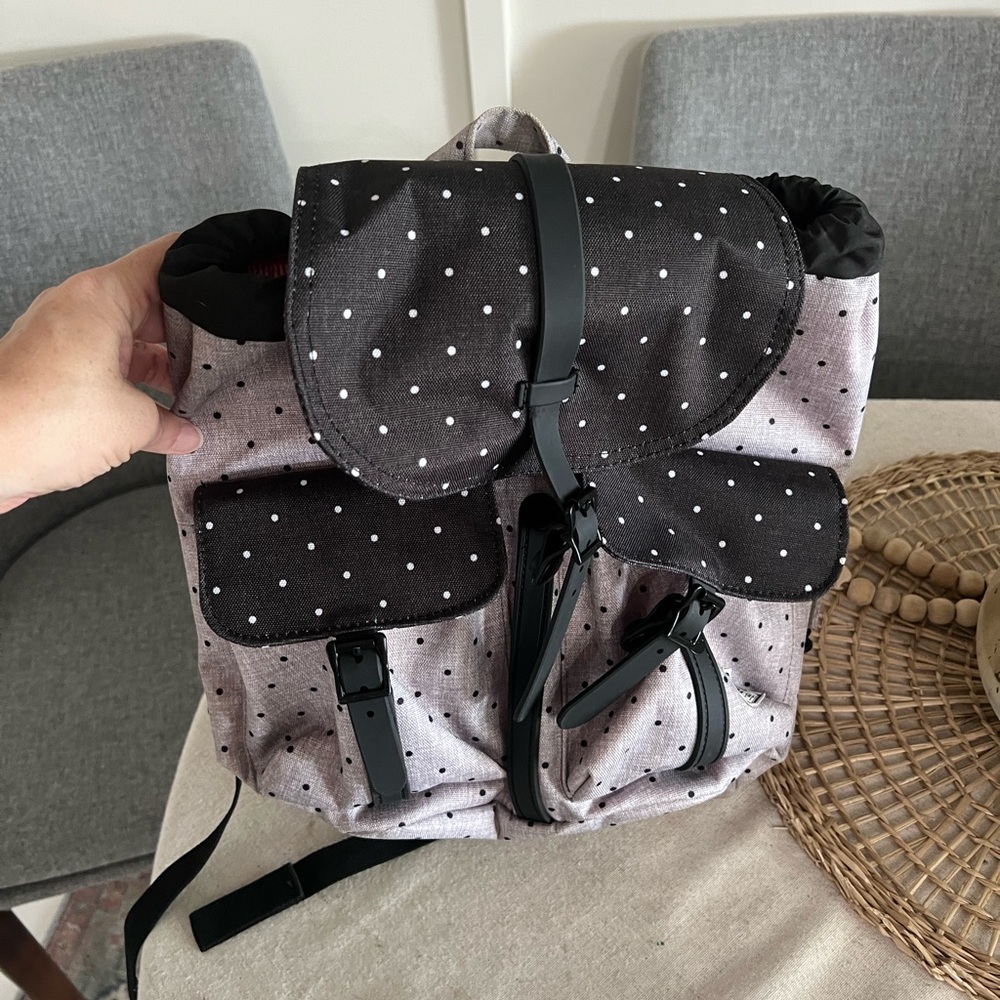 Herschel Supply Co. Dawson backpack black and Gray polka dot pattern